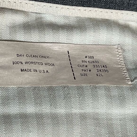 Pair of‎ Lands End Mens Vintage Gray Wool Dress Pants 42 42L Pleated Made In USA - Picture 14 of 16